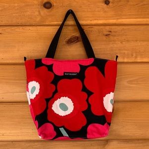 Marimekko for Avon Floral Poppy Canvas Tote Bag Breast Cancer Crusade Purse